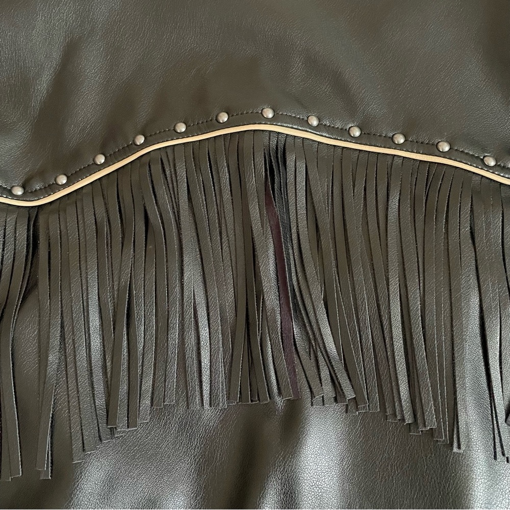Forever 21 Oversized Fringe Studded Faux Leather Jacket ✨ - Picture 9 of 9